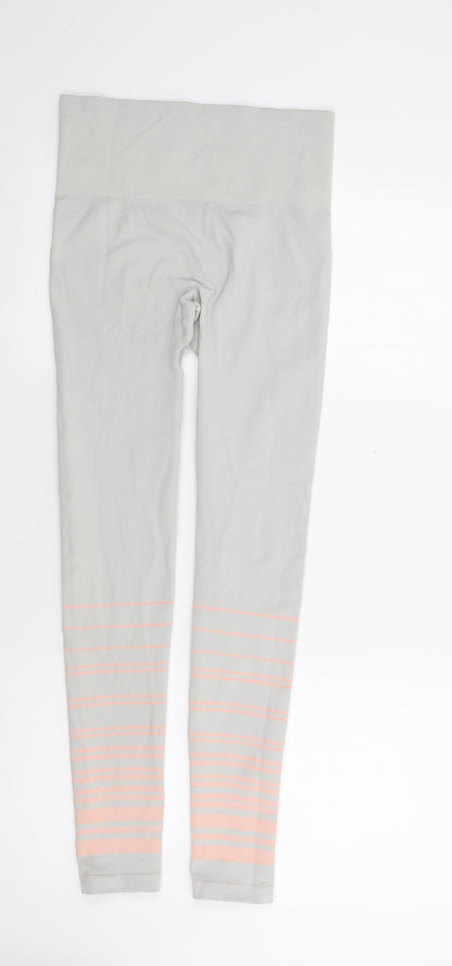 Preworn Womens Beige Striped Polyester Jogger Leggings Size S L27 in Regular