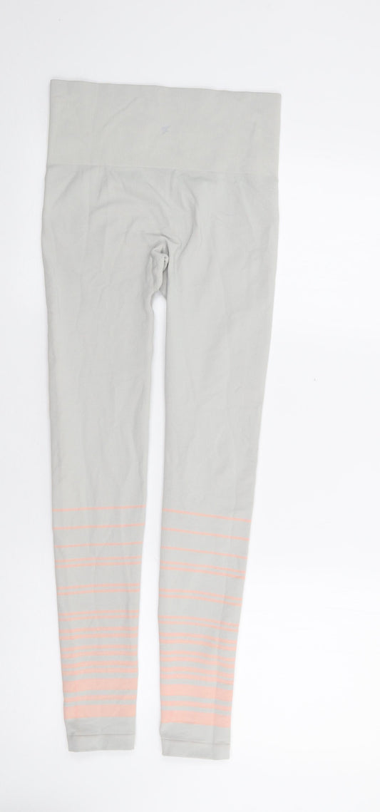 Preworn Womens Beige Striped Polyester Jogger Leggings Size S L27 in Regular