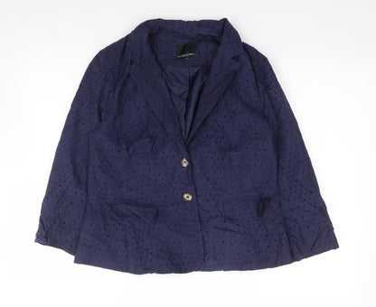 Cynthia Rowley Womens Blue Floral  Jacket Blazer Size S  Button