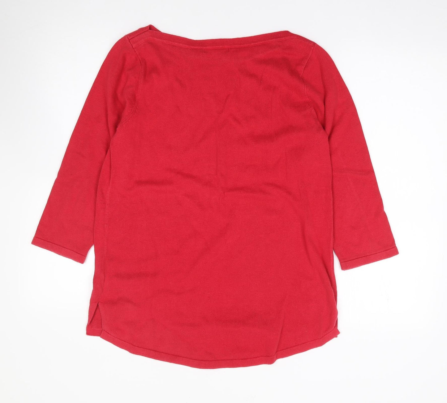 Womens UK Size S Jeanne Pierre Red Pullover Jumper