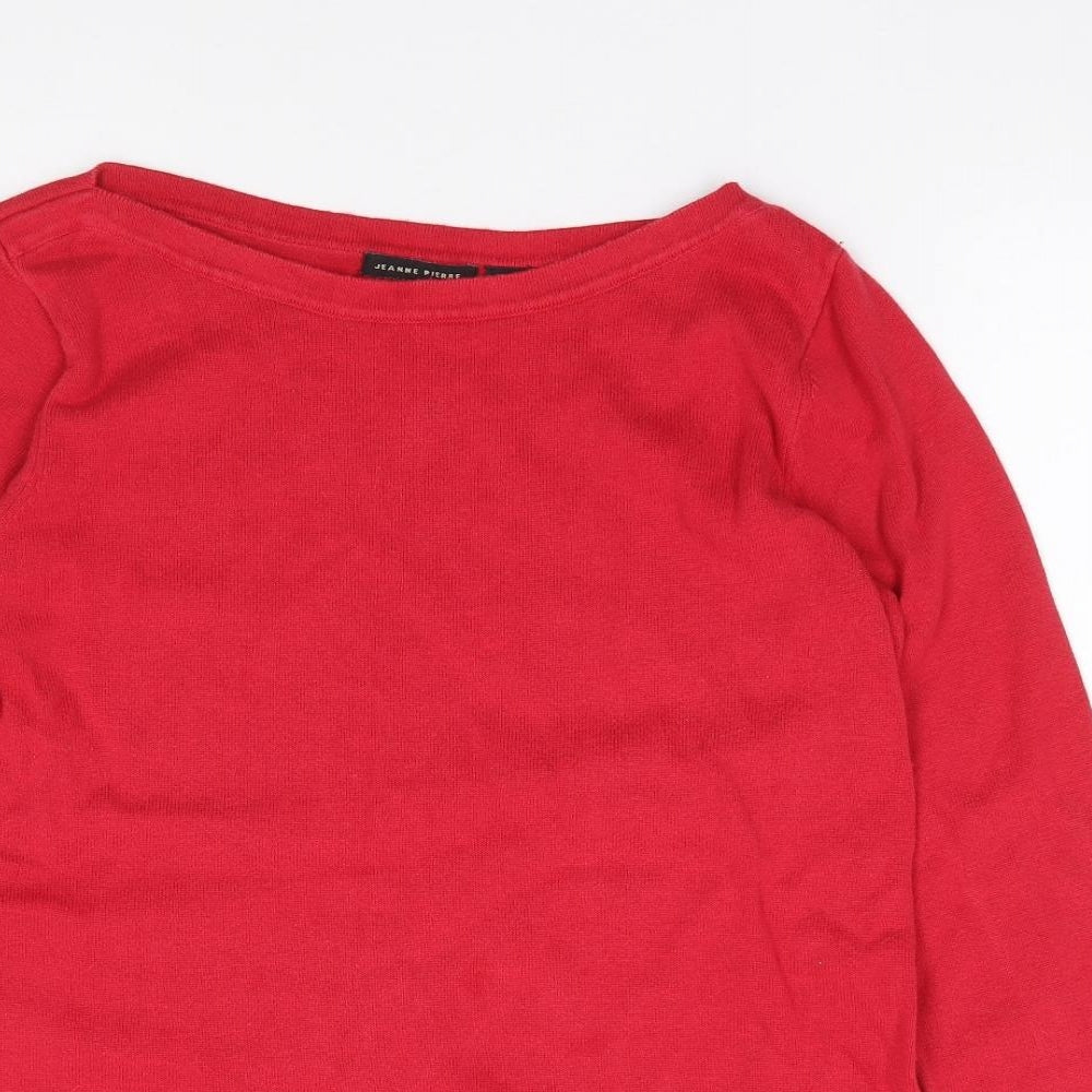 Womens UK Size S Jeanne Pierre Red Pullover Jumper