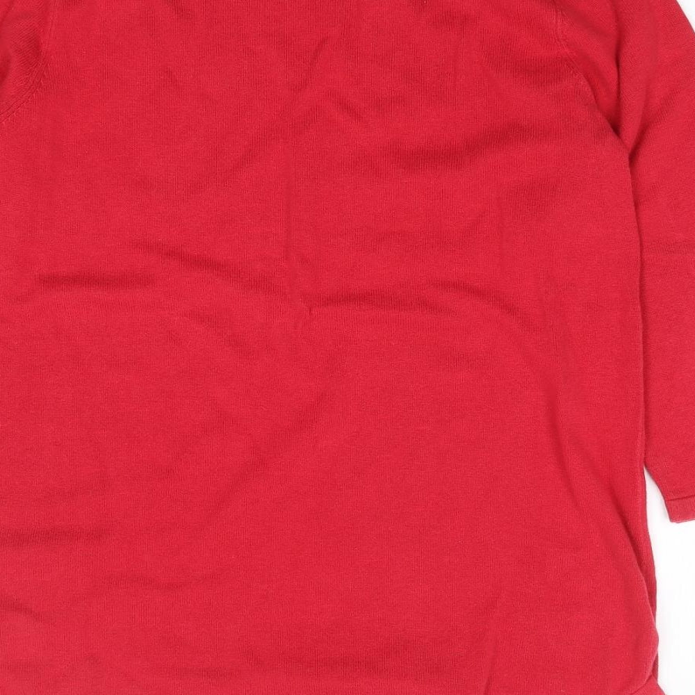 Womens UK Size S Jeanne Pierre Red Pullover Jumper