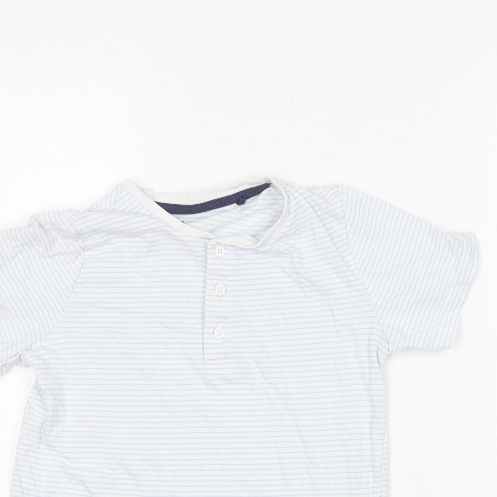 TU Boys Blue Striped Cotton Basic T-Shirt Size 8 Years Round Neck