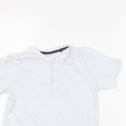 TU Boys Blue Striped Cotton Basic T-Shirt Size 8 Years Round Neck