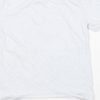 TU Boys Blue Striped Cotton Basic T-Shirt Size 8 Years Round Neck