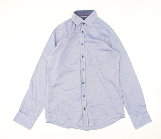 Mens UK Size L CASAMODA Blue  Button-Up Long Sleeve Casual Shirt
