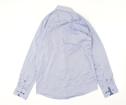 Mens UK Size L CASAMODA Blue  Button-Up Long Sleeve Casual Shirt
