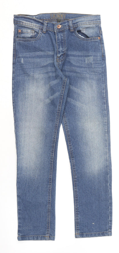 Denim & Co. Girls Blue  Cotton Skinny Jeans Size 10-11 Years  Regular