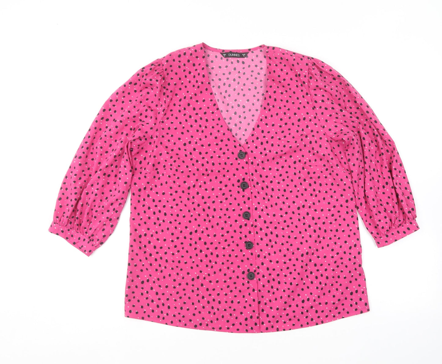 Womens UK Size S Dunnes Stores Pink Basic Button-Up