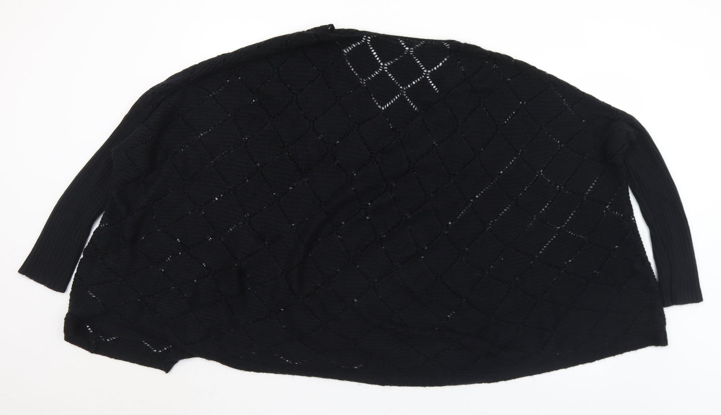 SheIn Womens Black V-Neck  Acrylic Pullover Jumper Size XL