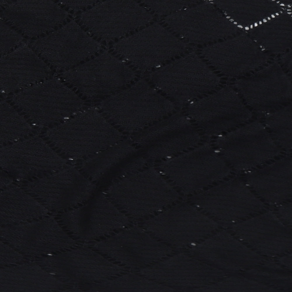 SheIn Womens Black V-Neck  Acrylic Pullover Jumper Size XL