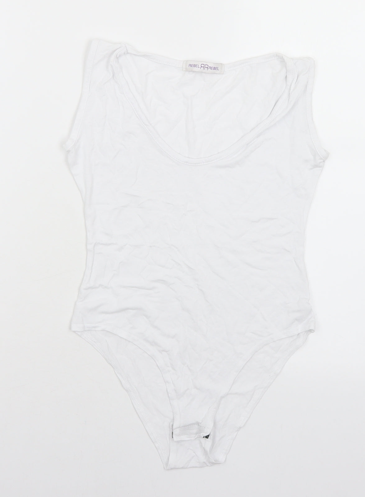 Rebel Womens White  Viscose Unitard One-Piece Size 10  Snap
