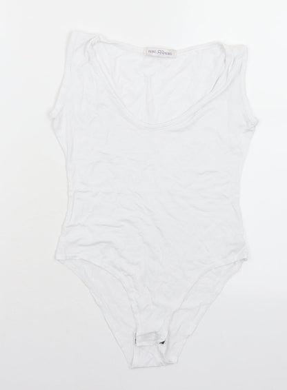 Rebel Womens White  Viscose Unitard One-Piece Size 10  Snap