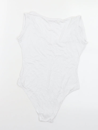 Rebel Womens White  Viscose Unitard One-Piece Size 10  Snap