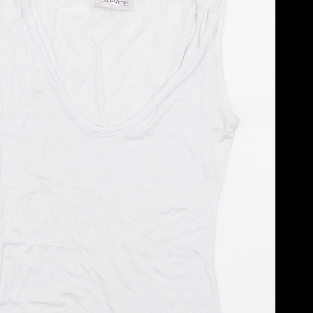 Rebel Womens White  Viscose Unitard One-Piece Size 10  Snap