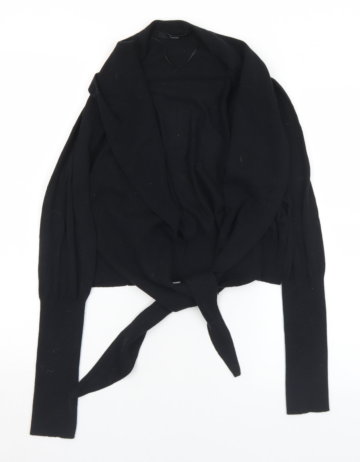 George Womens Black Collared  Cotton Cardigan Jumper Size 16