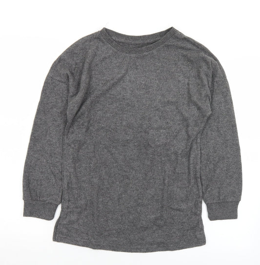 Primark Womens Grey Round Neck  Polyester Pullover Jumper Size 6   - 6-8