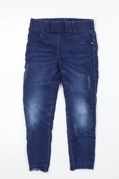 F&F Girls Blue  Cotton Skinny Jeans Size 6-7 Years  Regular