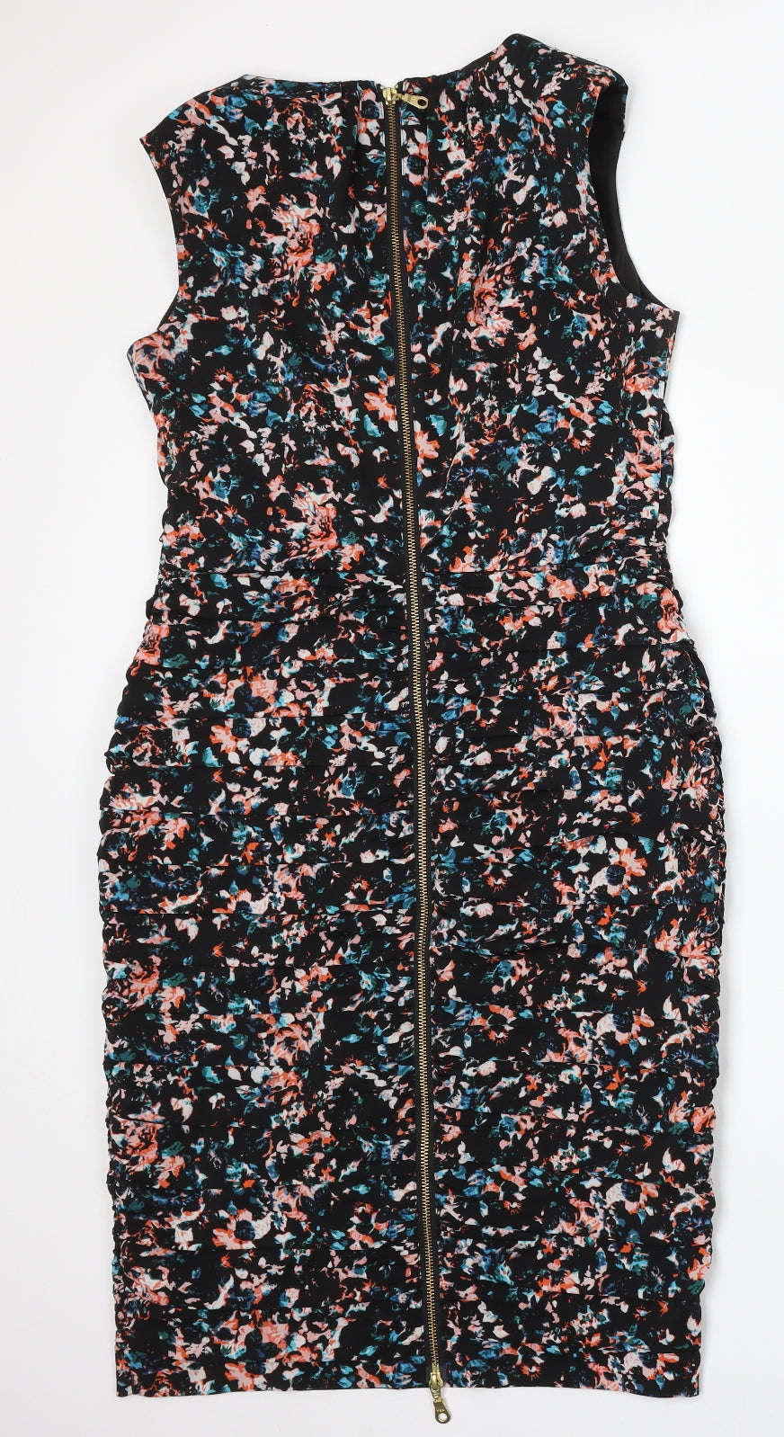 Coast Womens Multicoloured Floral Polyester Bodycon  Size 12  Round Neck