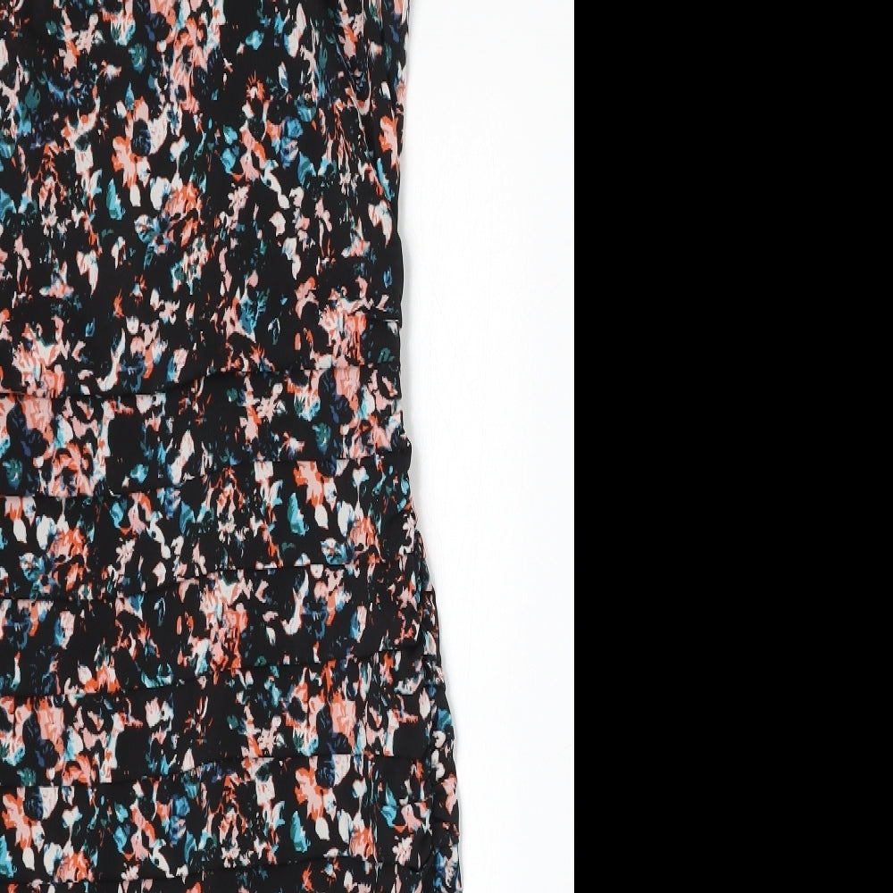 Coast Womens Multicoloured Floral Polyester Bodycon  Size 12  Round Neck