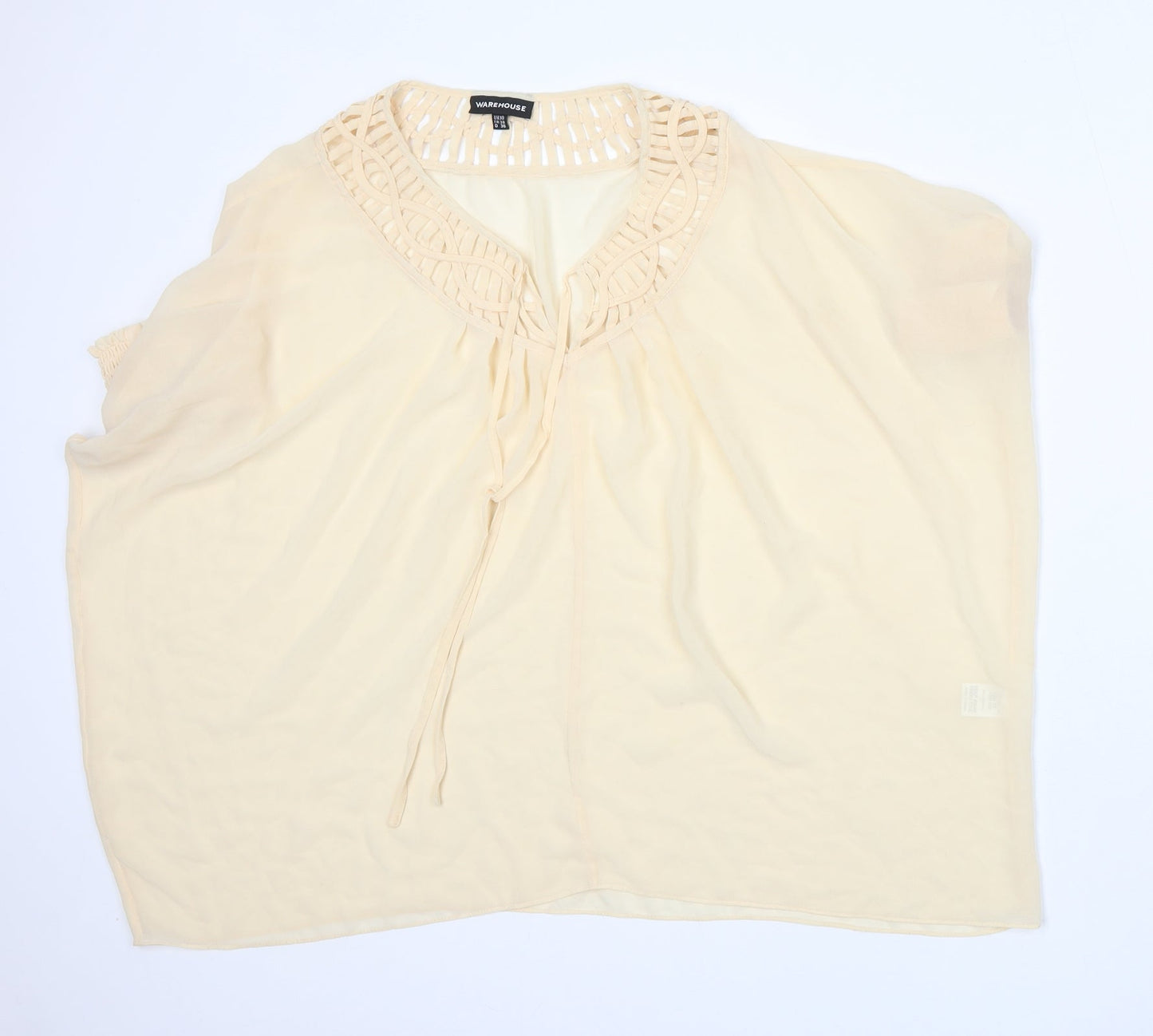 Womens UK Size 10 Warehouse Beige Basic Blouse