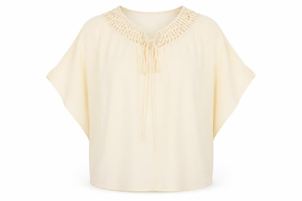 Womens UK Size 10 Warehouse Beige Basic Blouse