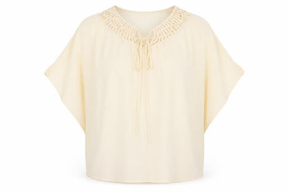 Womens UK Size 10 Warehouse Beige Basic Blouse