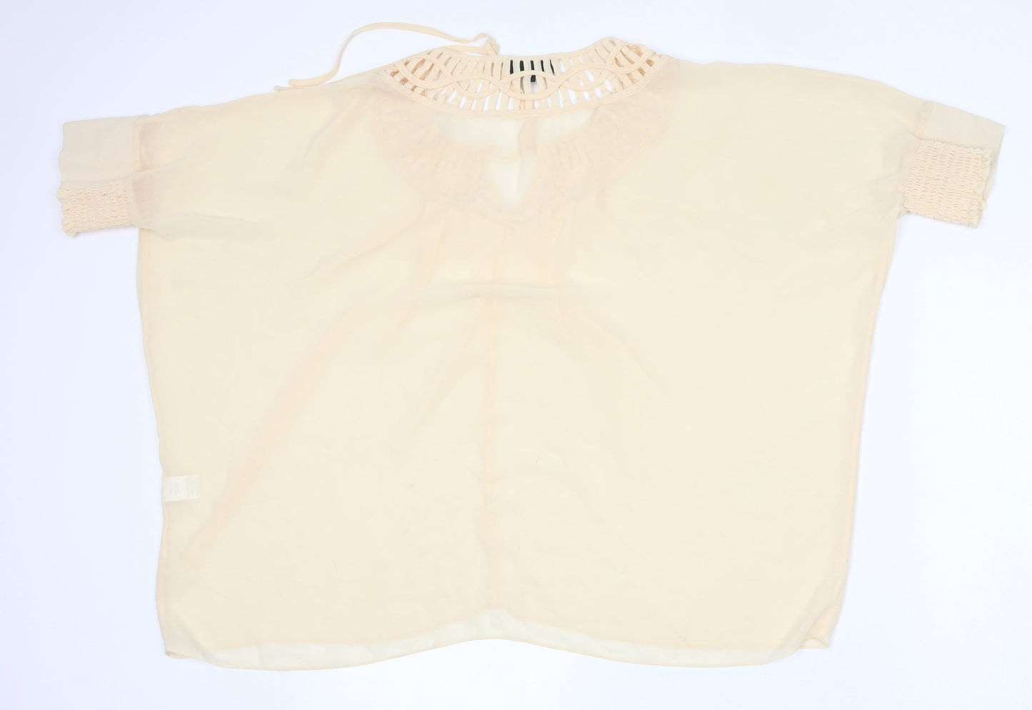 Womens UK Size 10 Warehouse Beige Basic Blouse