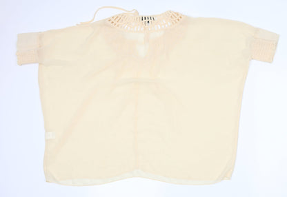 Womens UK Size 10 Warehouse Beige Basic Blouse