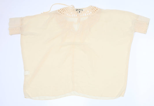 Womens UK Size 10 Warehouse Beige Basic Blouse