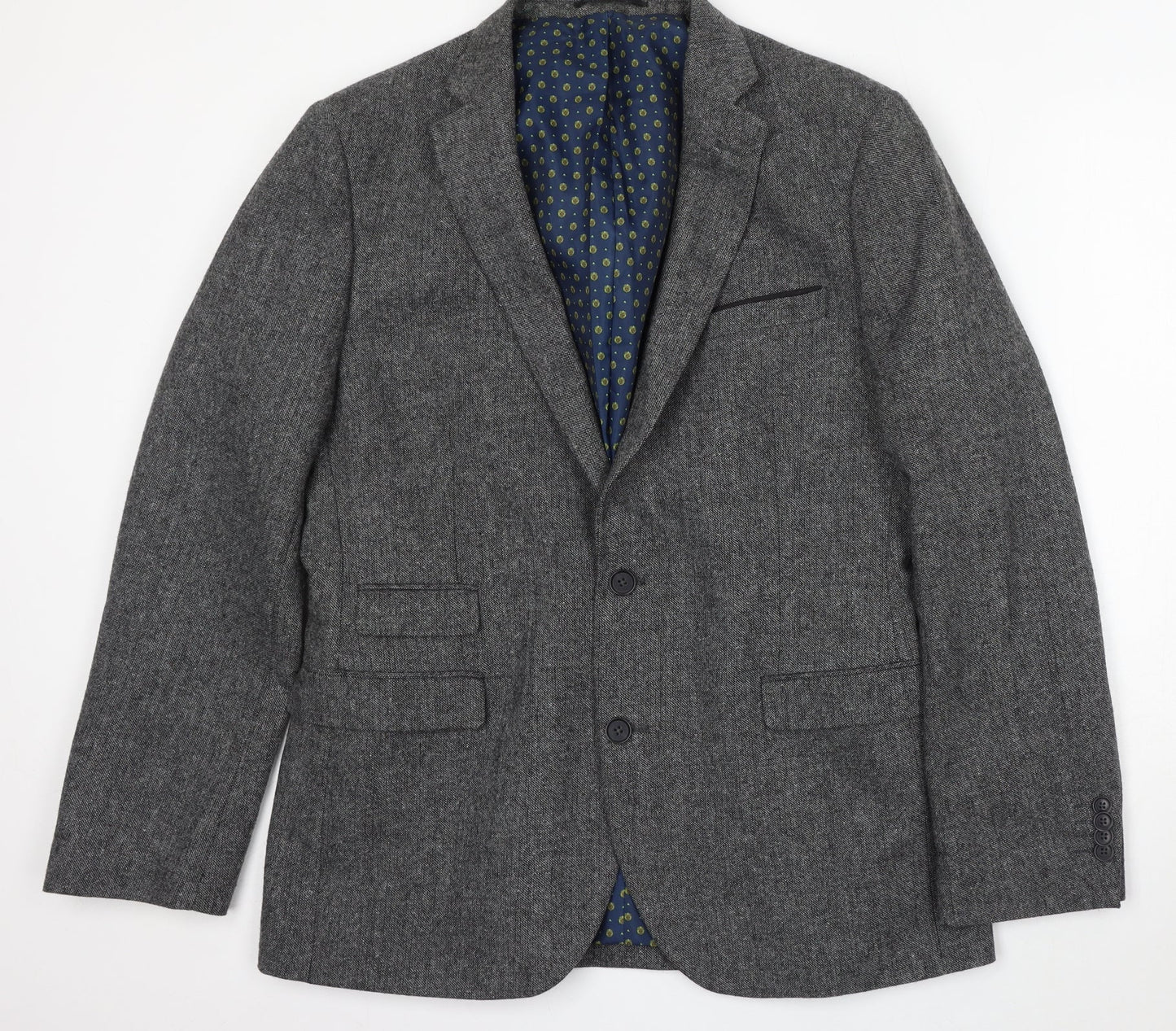 F&F Mens Grey  Polyester Jacket Suit Size 42