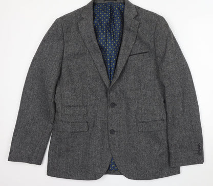 F&F Mens Grey  Polyester Jacket Suit Size 42
