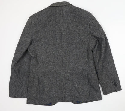 F&F Mens Grey  Polyester Jacket Suit Size 42