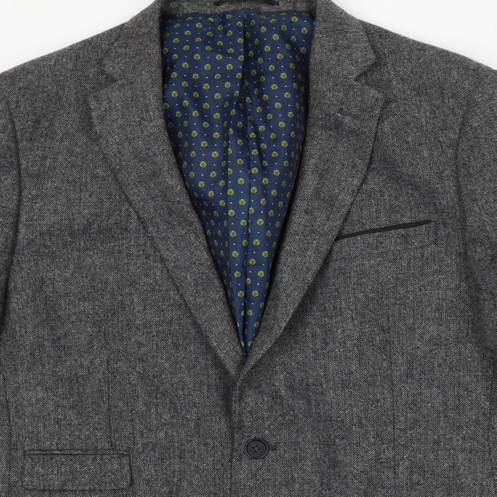 F&F Mens Grey  Polyester Jacket Suit Size 42