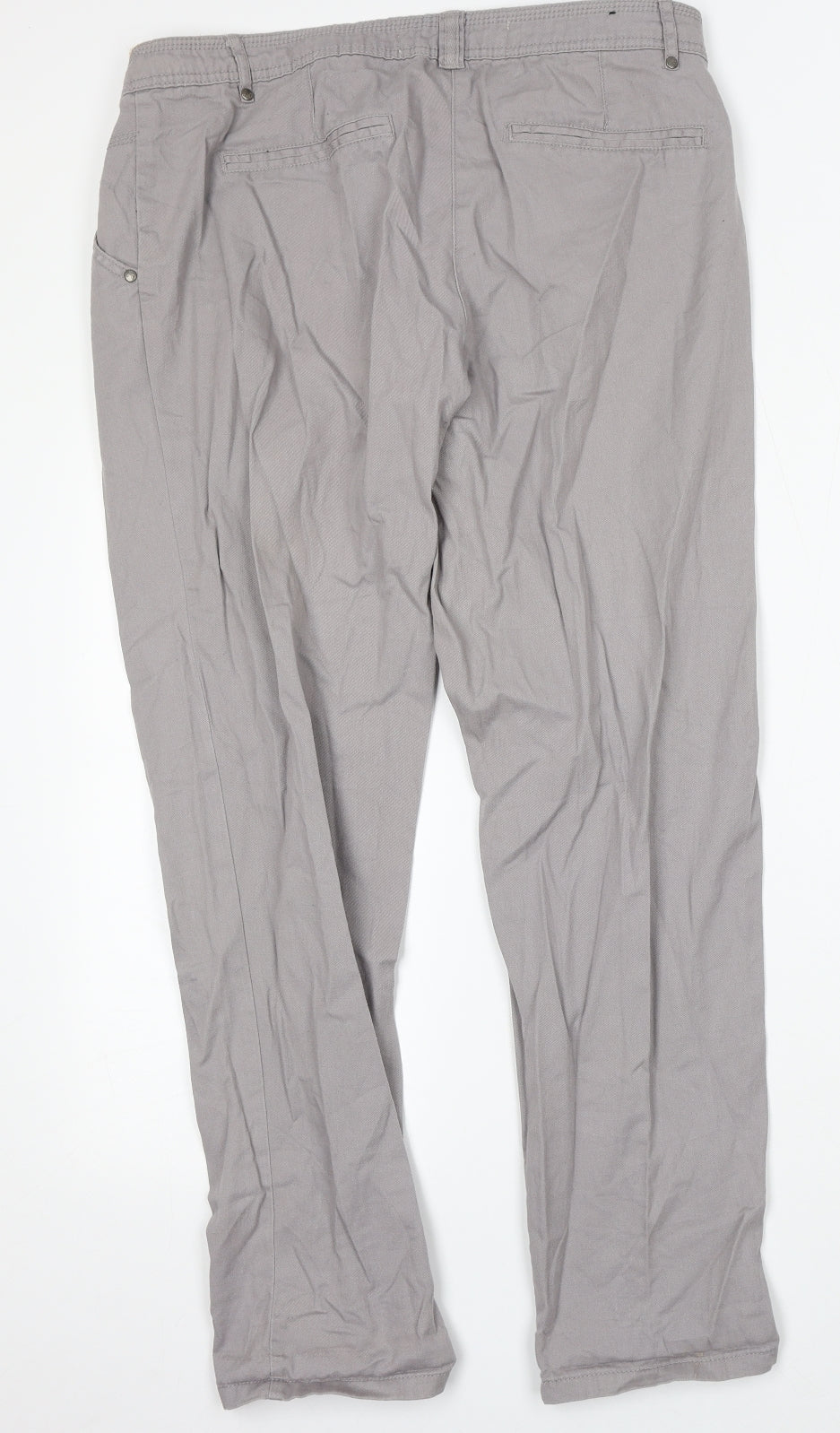 New Look Womens Grey  Cotton Straight Jeans Size 14 L32 in Regular