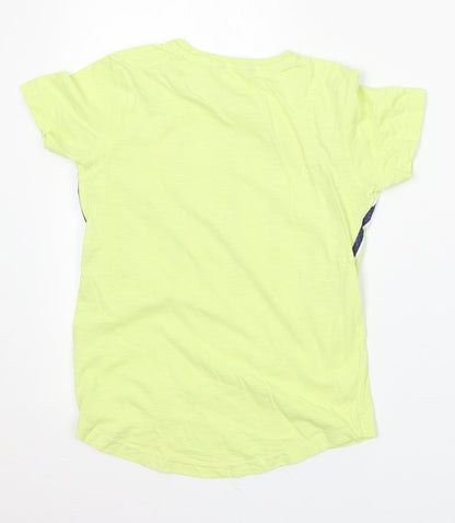George Girls Green  Cotton Basic T-Shirt Size 8-9 Years Round Neck