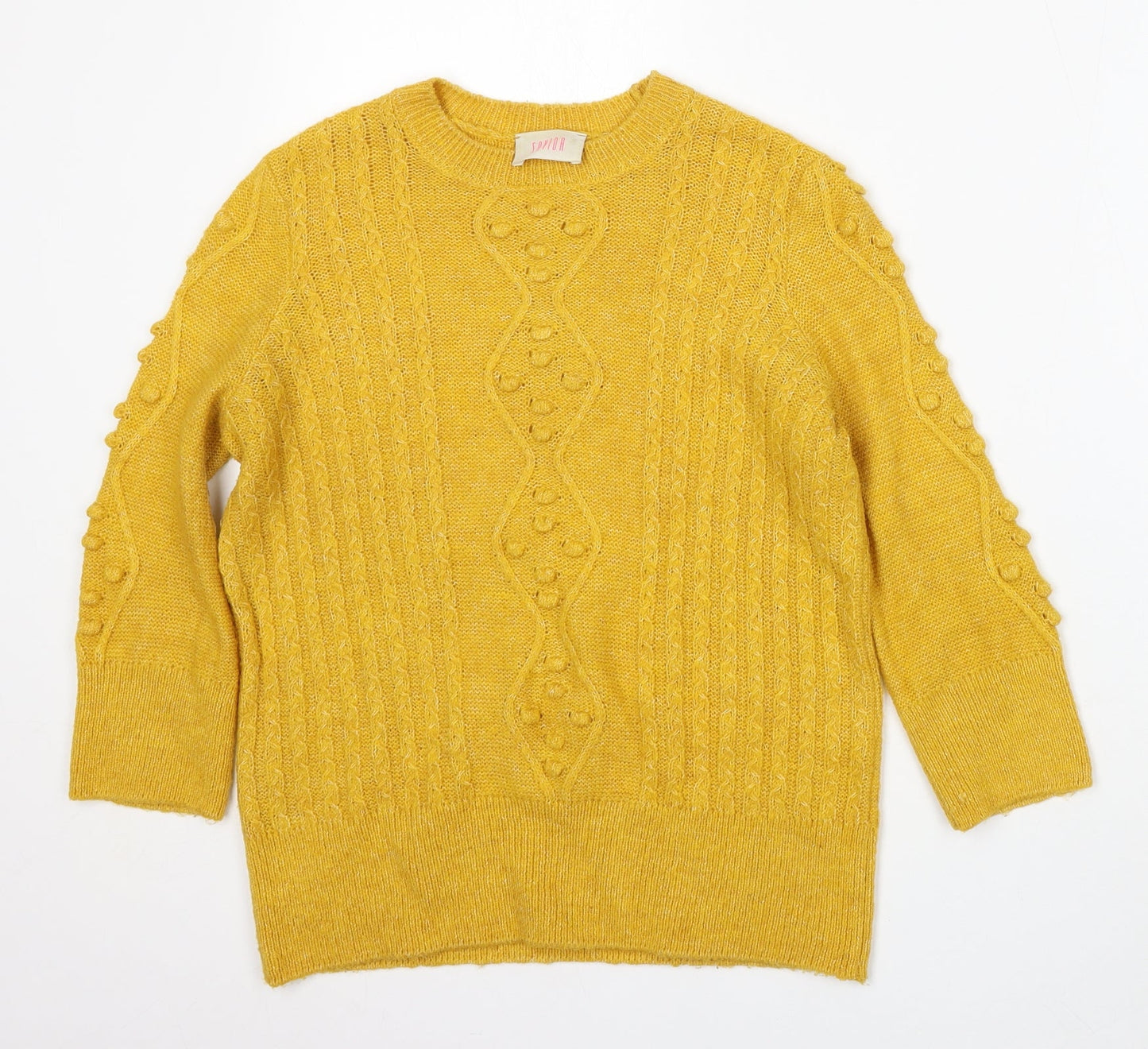 Womens UK Size XS Savior Yellow Pullover Jumper