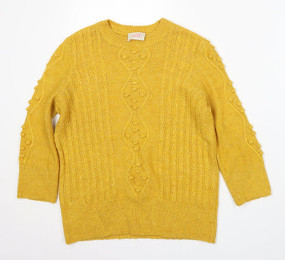 Womens UK Size XS Savior Yellow Pullover Jumper