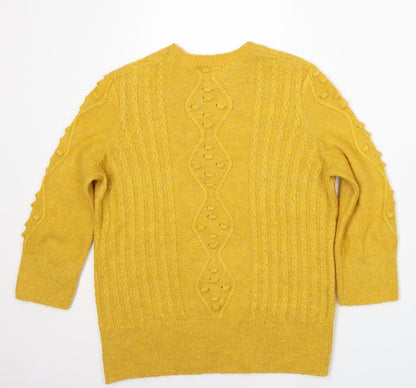 Womens UK Size XS Savior Yellow Pullover Jumper