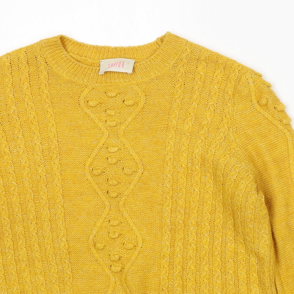 Womens UK Size XS Savior Yellow Pullover Jumper