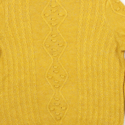 Womens UK Size XS Savior Yellow Pullover Jumper