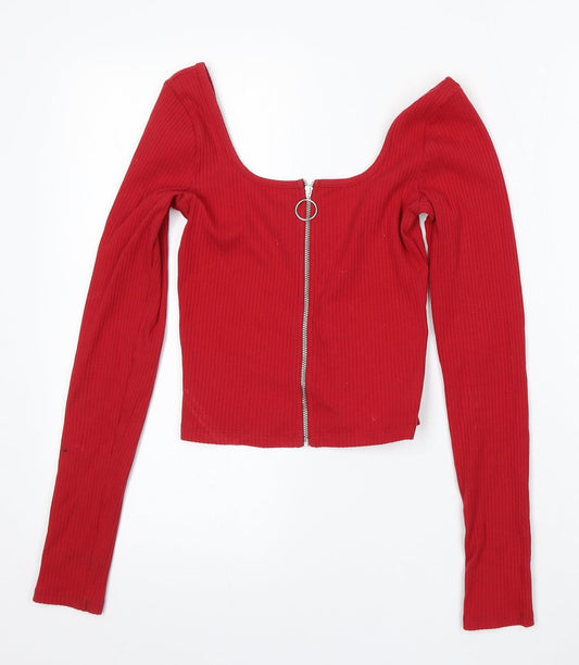 Womens UK Size XS Hollister Red Pullover Jumper