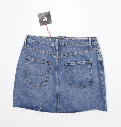 Very Womens Blue  Cotton A-Line Skirt Size 12
