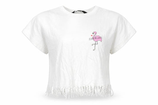 915 Generation Girls White  Cotton Basic T-Shirt Size 10-11 Years Round Neck