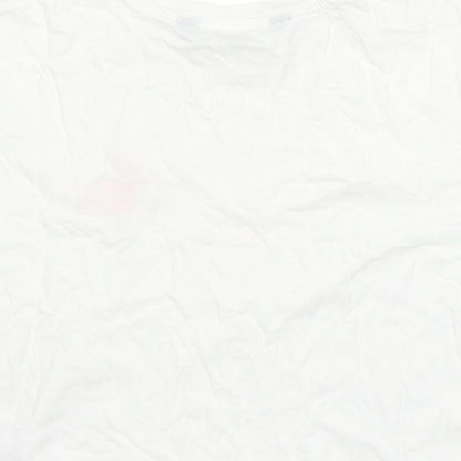 915 Generation Girls White  Cotton Basic T-Shirt Size 10-11 Years Round Neck