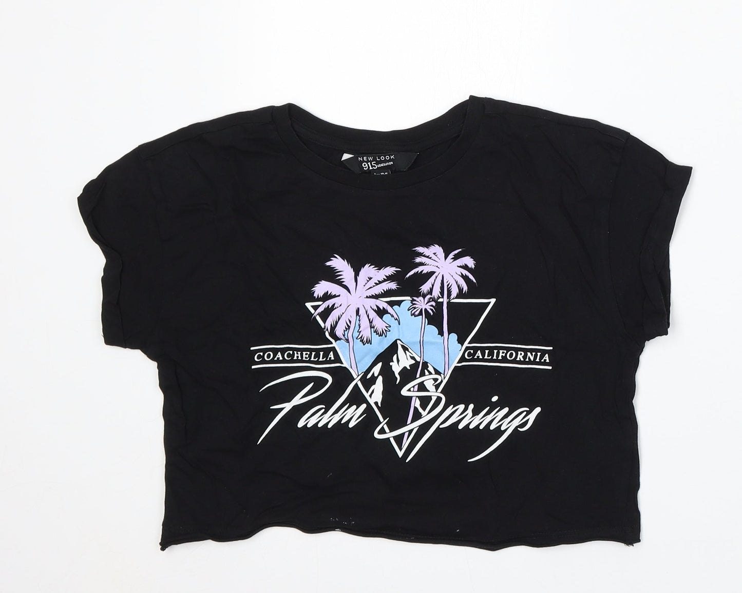 915 Generation Girls Black  Cotton Basic T-Shirt Size 10-11 Years Round Neck  - Coachella