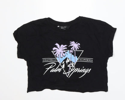 915 Generation Girls Black  Cotton Basic T-Shirt Size 10-11 Years Round Neck  - Coachella