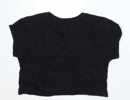 915 Generation Girls Black  Cotton Basic T-Shirt Size 10-11 Years Round Neck  - Coachella
