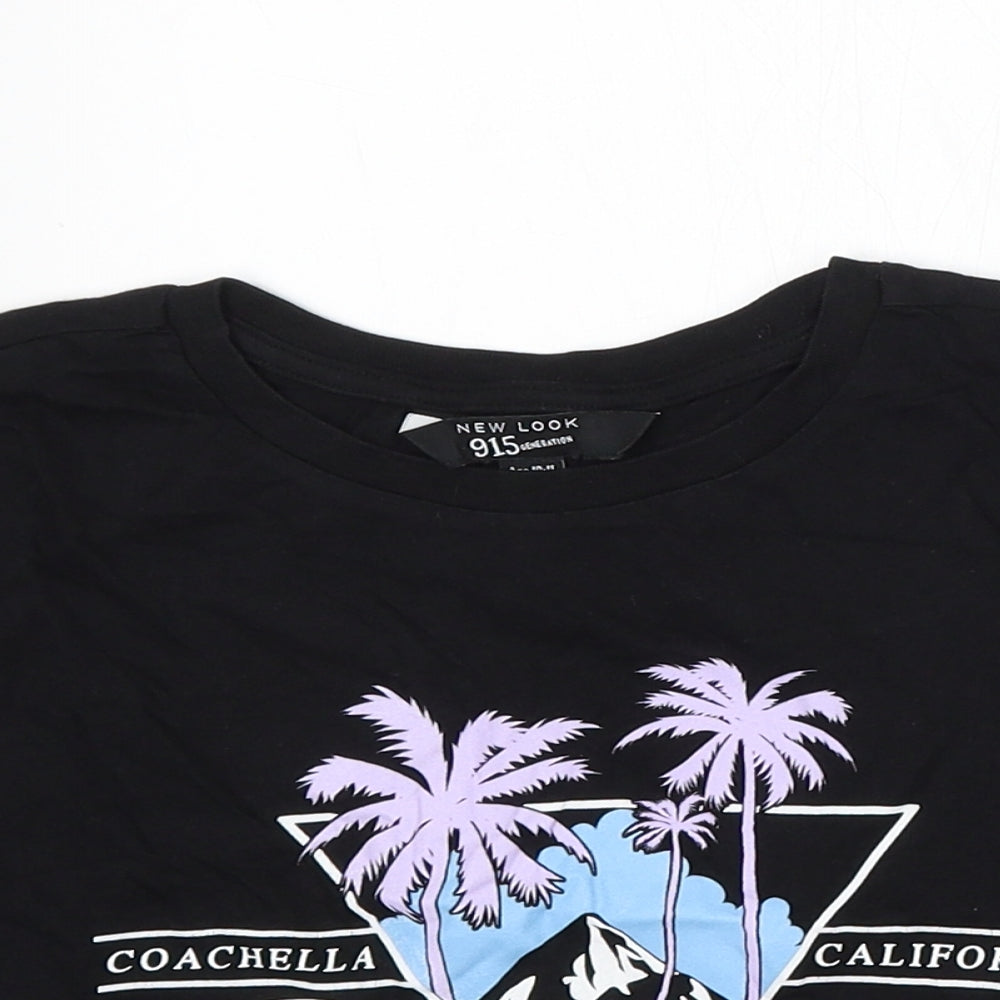 915 Generation Girls Black  Cotton Basic T-Shirt Size 10-11 Years Round Neck  - Coachella