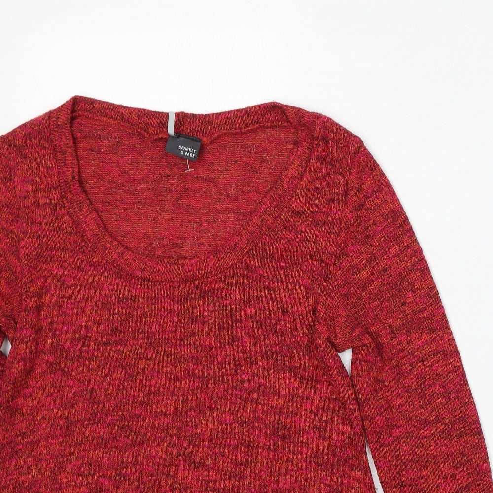 Womens UK Size XS Sparkle & Fade Red Pullover Jumper